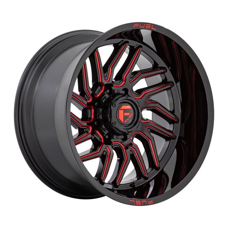 STATUSFÄLGAR D808 HURRICANE GLOSS BLACK MILLED RED TINT 12x24 5/127 ET-44 CB71.5