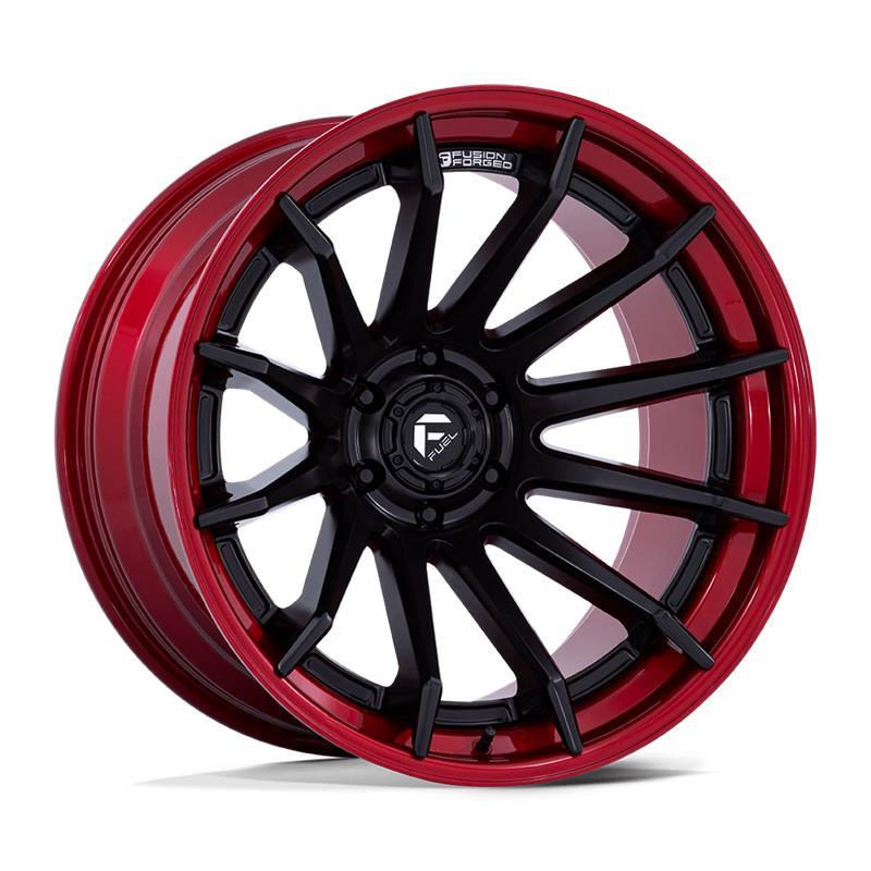 STATUSFÄLGAR FC403 BURN MATTE BLACK W/ CANDY RED LIP 12x24 6/139.7 ET-44 CB106.1