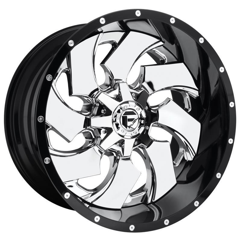 STATUSFÄLGAR D240 CLEAVER CHROME PLATED GLOSS BLACK LIP 9x20 8/165.1 ET20 CB125.1