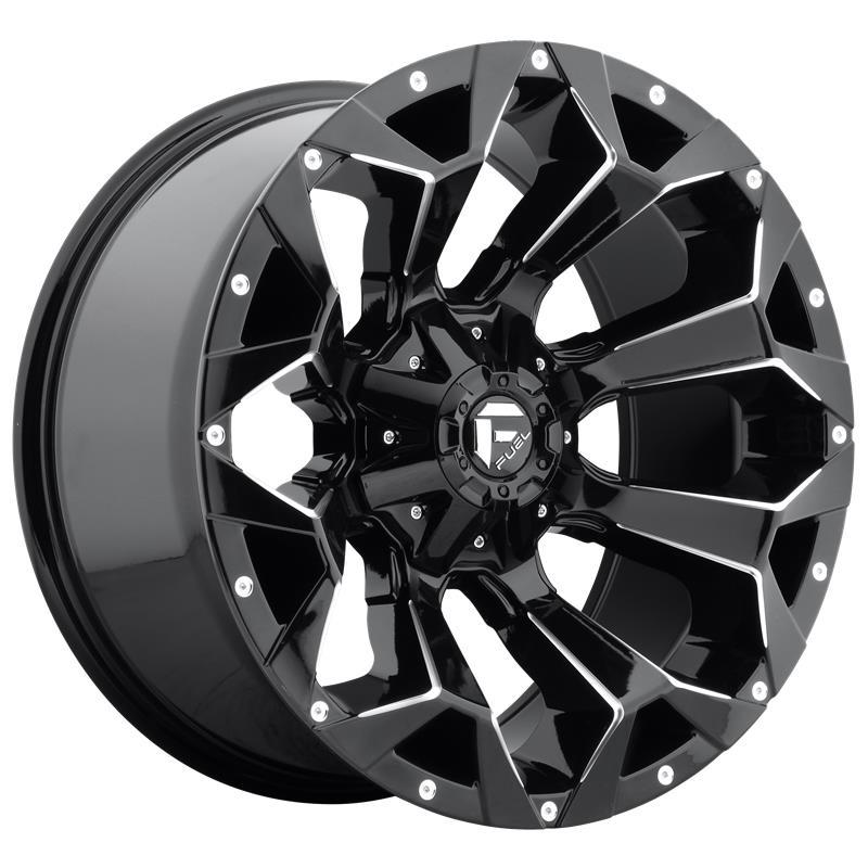 STATUSFÄLGAR D576 ASSAULT GLOSS BLACK MILLED 9x18 6/135-139.7 ET19 CB106.1