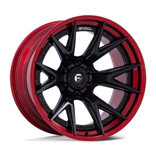 STATUSFÄLGAR FC402 CATALYST MATTE BLACK W/ CANDY RED LIP 10x20 6/139.7 ET-18 CB106.1