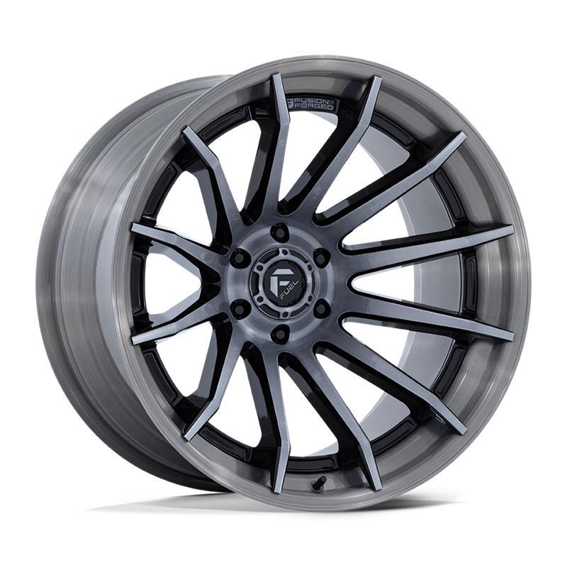 STATUSFÄLGAR FC403 BURN GLOSS BLACK BRUSHED DARK TINT 10x20 6/139.7 ET-18 CB106.1