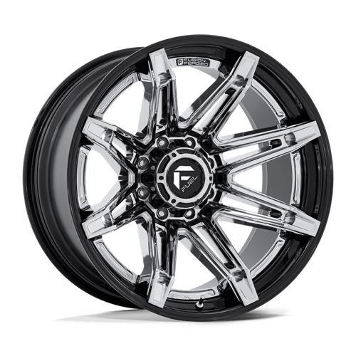 STATUSFÄLGAR FC401 BRAWL CHROME W/ GLOSS BLACK LIP 12x24 6/139.7 ET-44 CB106.1