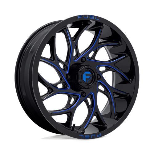 STATUSFÄLGAR D778 RUNNER UTV GLOSS BLACK MILLED CANDY BLUE 7x24 4/137 ET13 CB110.1