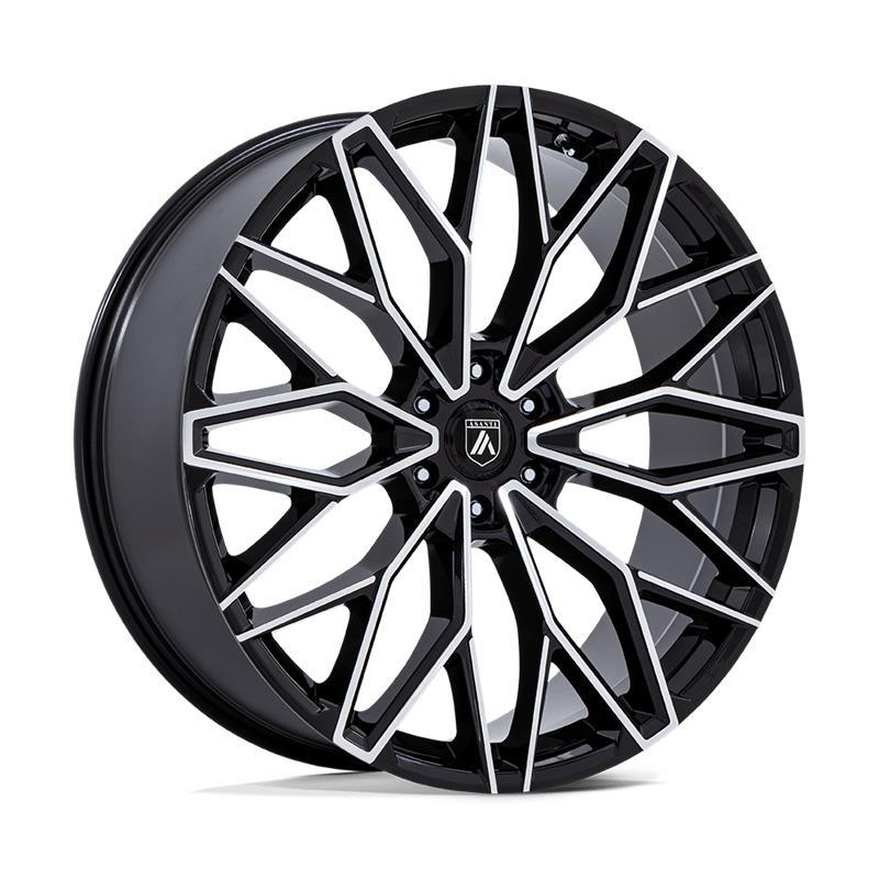 STATUSFÄLGAR AB050 MOGUL 6 GLOSS BLACK W/ MACHINED FACE 9.5x22 6/139.7 ET25 CB106.1