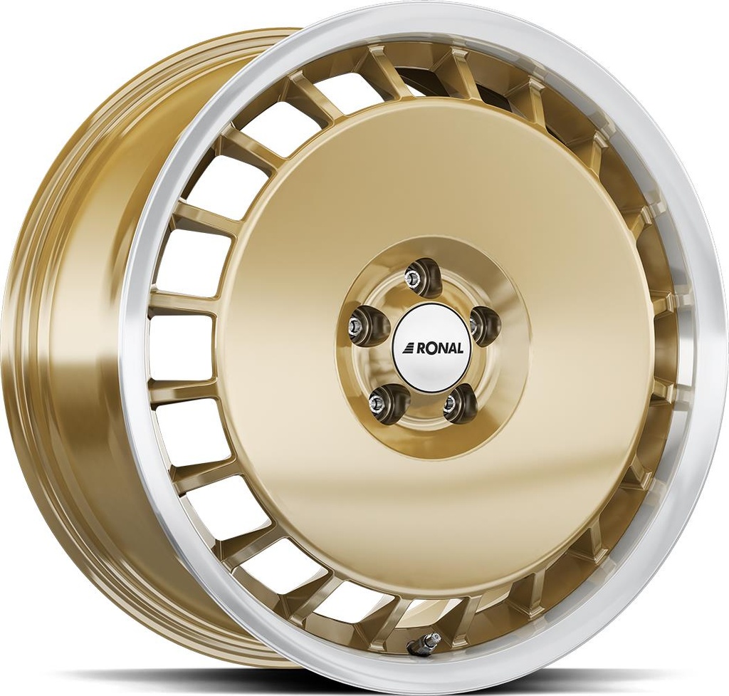 RONAL R50 AERO RACING GOLD RIM LIP CUT 7.5x16 4/100 ET38 CB68