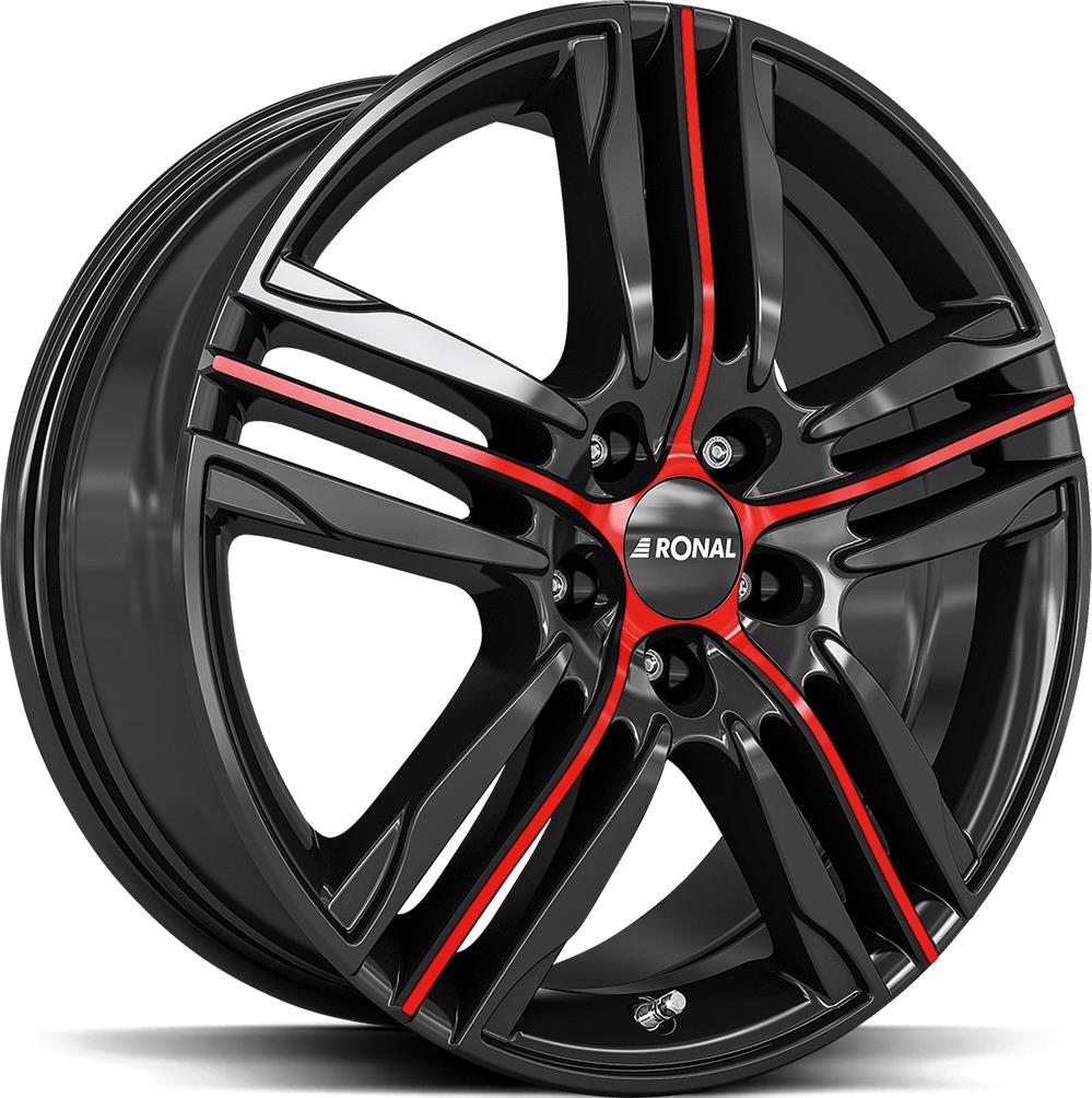 RONAL R57 MCR JET BLACK RED SPOKE 7.5x18 5/100 ET45 CB68