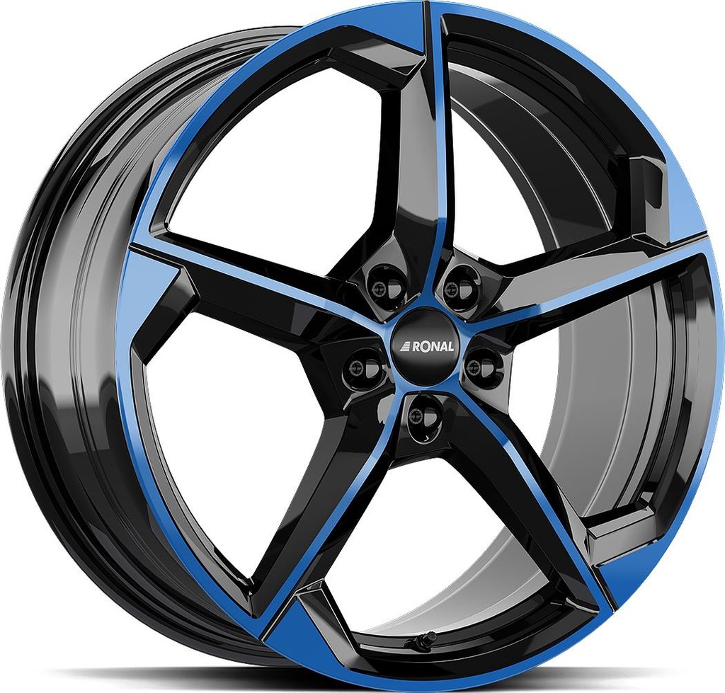RONAL R66 JET BLACK BLUE TINTED 8x19 5/112 ET44 CB76