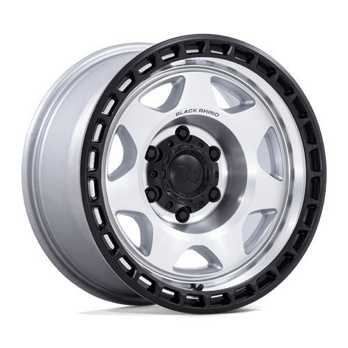STATUSFÄLGAR BR018 VOYAGER SILVER MACHINED W/ M-BLACK LIP 8.5x17 5/127 ET-10 CB71.5