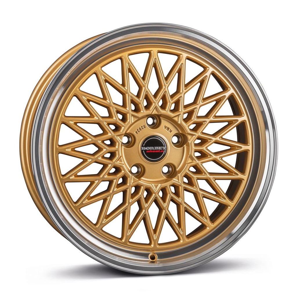 BORBET B GOLD RIM POLISHED 7x17 4/108 ET38 CB63.4