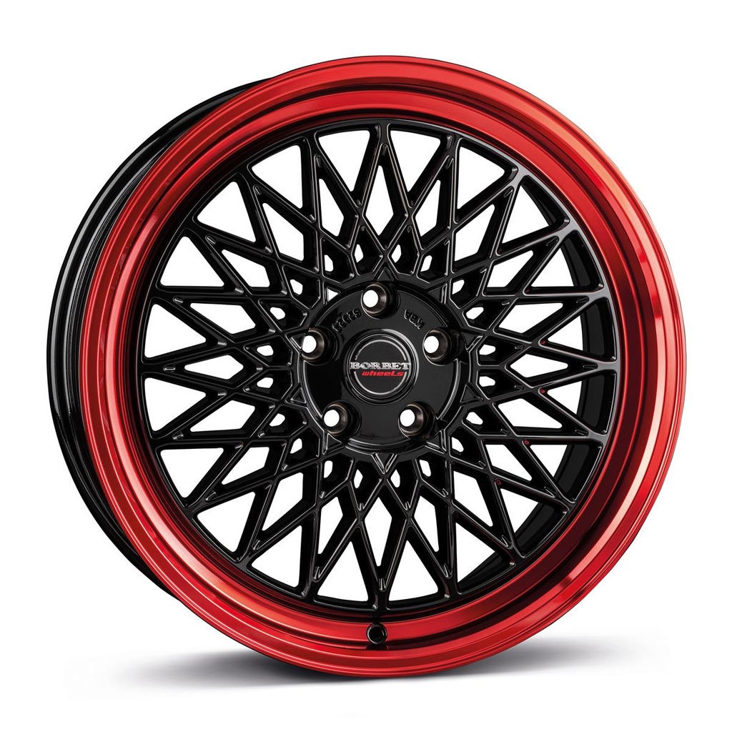BORBET B BLACK RIM RED 8x17 5/112 ET35 CB66.6