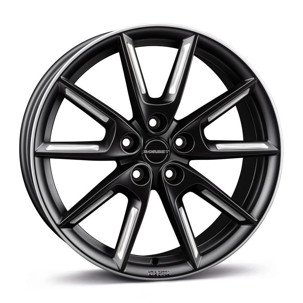 BORBET LX18 BLACK MATT SILVER SPOKE RIM 8x18 5/112 ET40 CB66.6