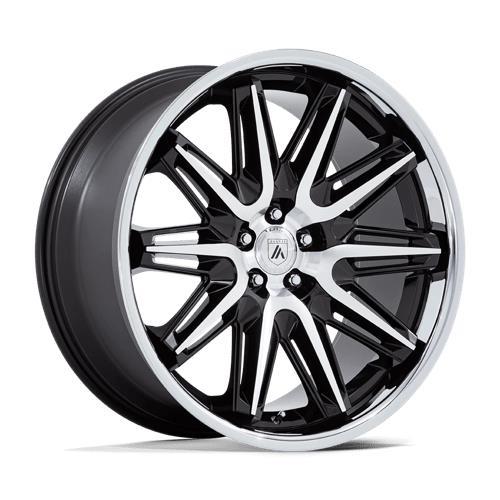 STATUSFÄLGAR ABL-47 IMPERATOR GLOSS BLACK MACHINED W/ SS LIP 9x20 5/112 ET27 CB66.6