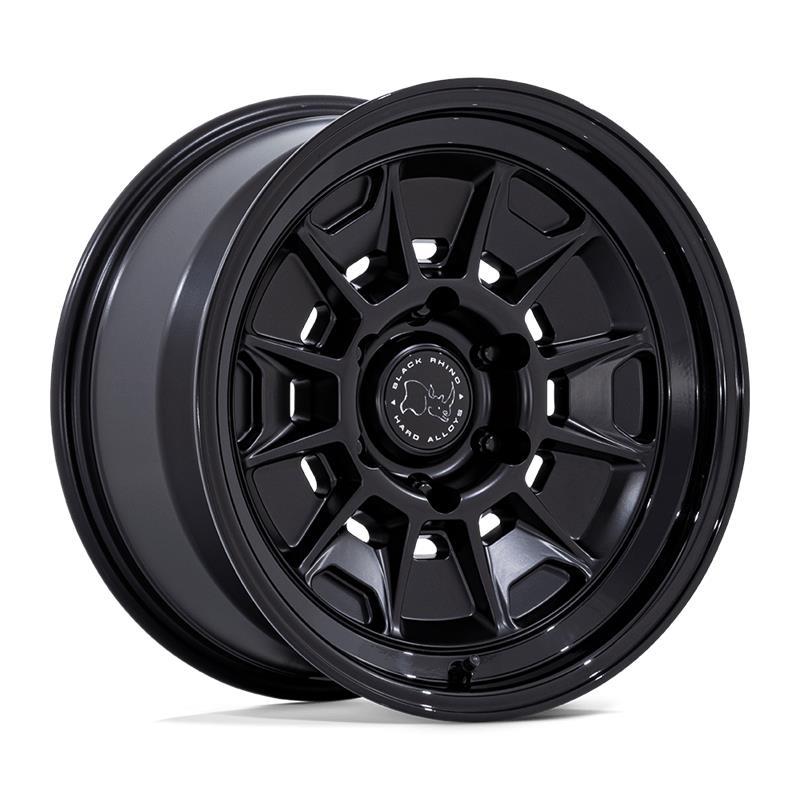 STATUSFÄLGAR BR021 MONDO MATTE BLACK W/ GLOSS BLACK LIP 8.5x17 6/139.7 ET-10 CB106.1