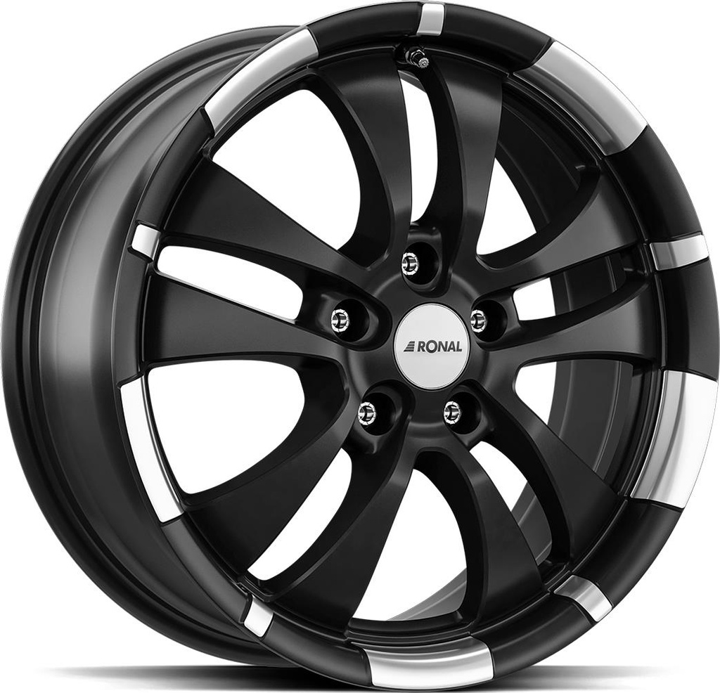 RONAL R59 JET BLACK MATT RIM LIP CUT 7.5x17 5/100 ET38 CB68