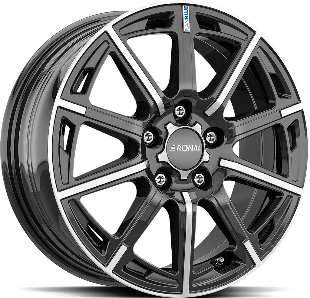 RONAL R60 JET BLACK FRONT CUT 6.5x16 5/112 ET50 CB76