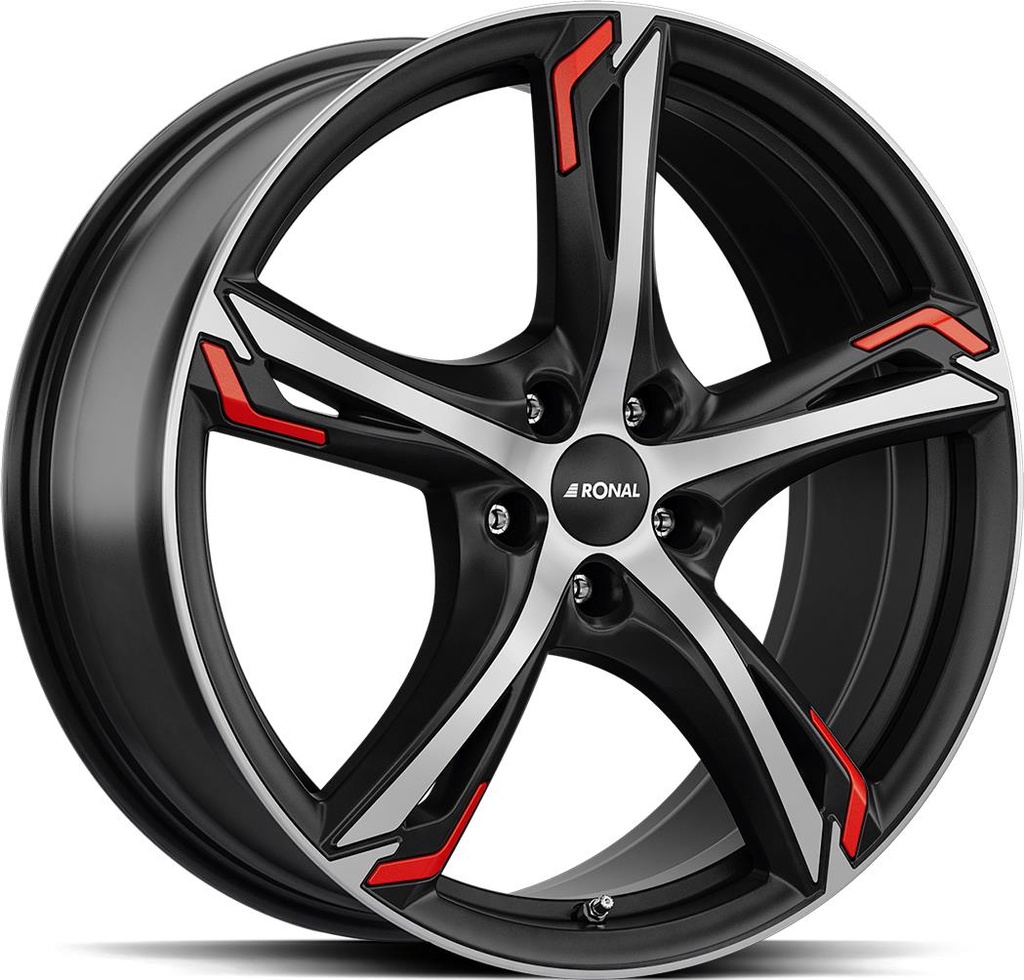 RONAL R62 RED JET BLACK MATT FRONT CUT 7.5x17 5/112 ET45 CB76