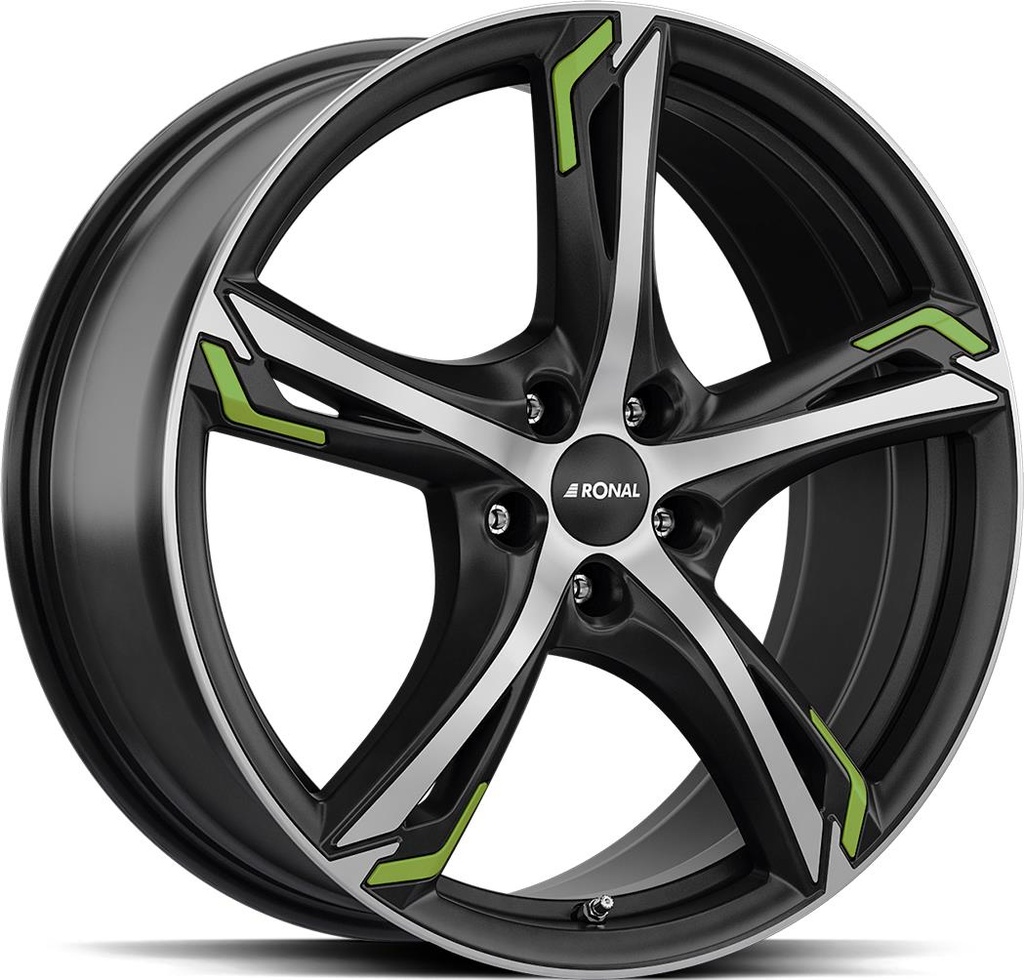 RONAL R62 GREEN JET BLACK MATT FRONT CUT 8x19 5/108 ET45 CB76