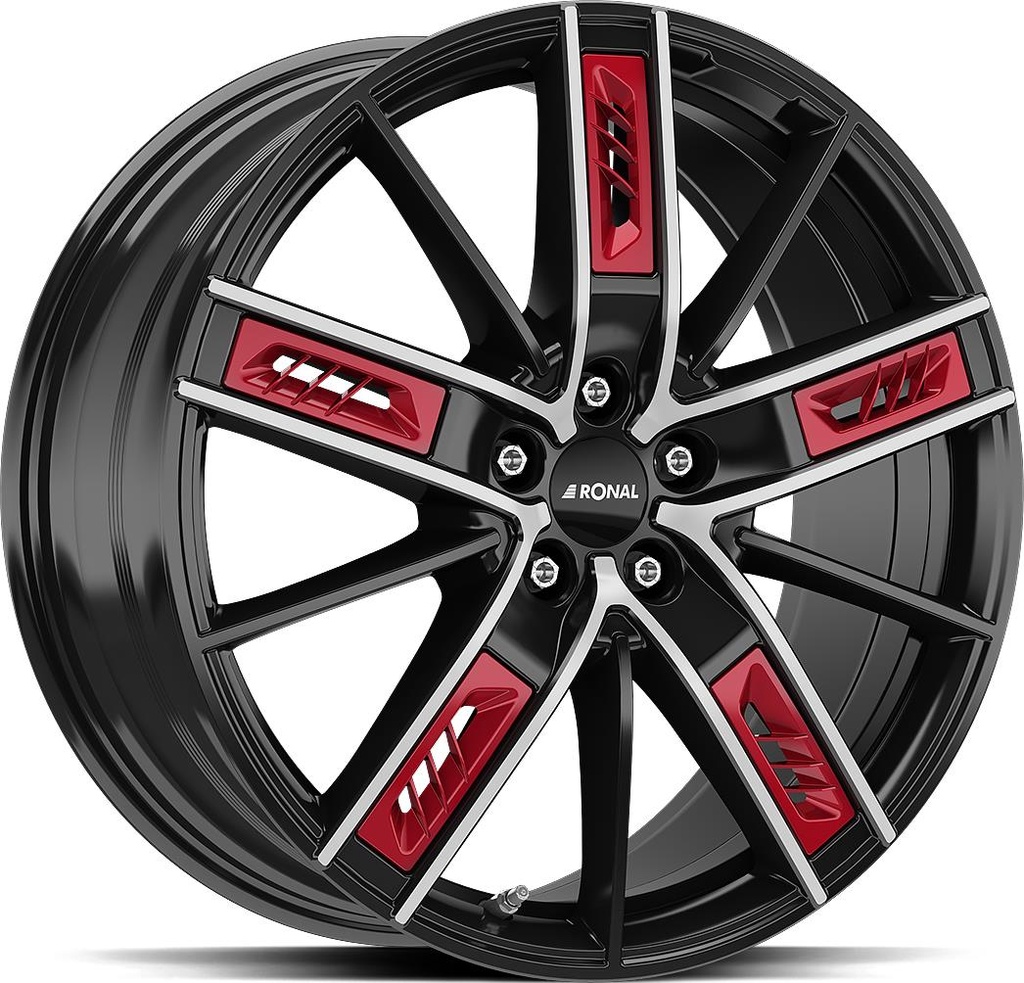 RONAL R67 RED LEFT JET BLACK FRONT CUT 8.5x20 5/108 ET50 CB76