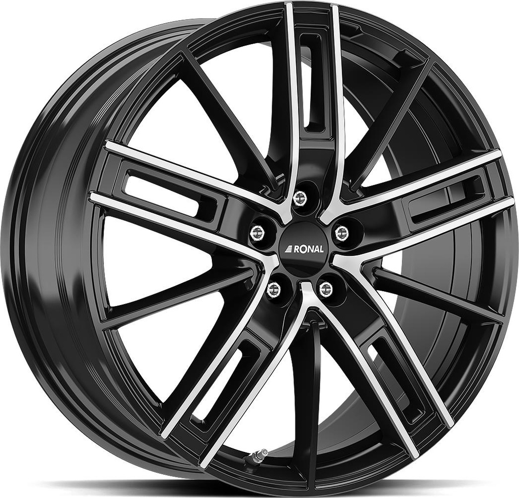 RONAL R67 JET BLACK FRONT CUT 8x18 5/112 ET45 CB76