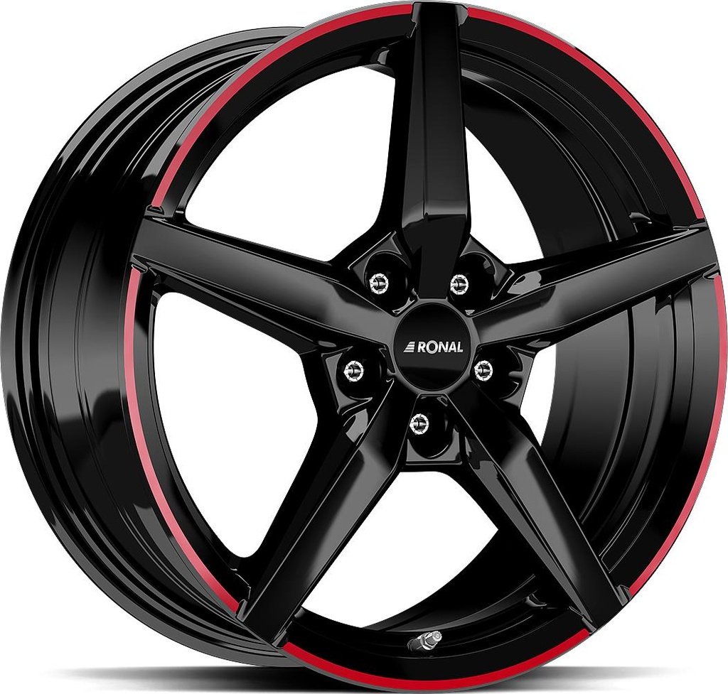 RONAL R69 MCR JET BLACK RED RIM 7.5x17 5/112 ET50 CB76