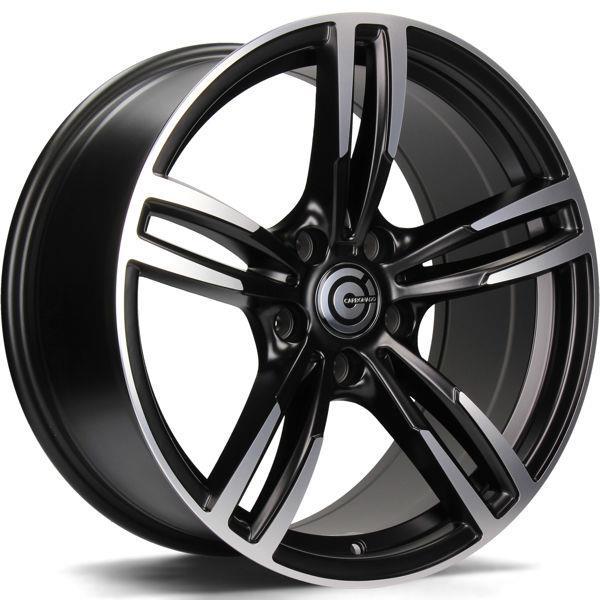 STATUSFÄLGAR DIAMOND MATT BLACK FRONT POLISHED 8x17 5/120 ET33 CB72.6