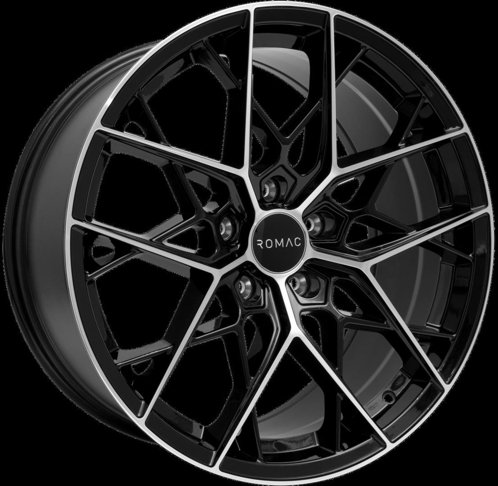 ROMAC VORTEX GLOSS BLACK / POLISHED 8.5x20 5/120 ET38 CB72.6