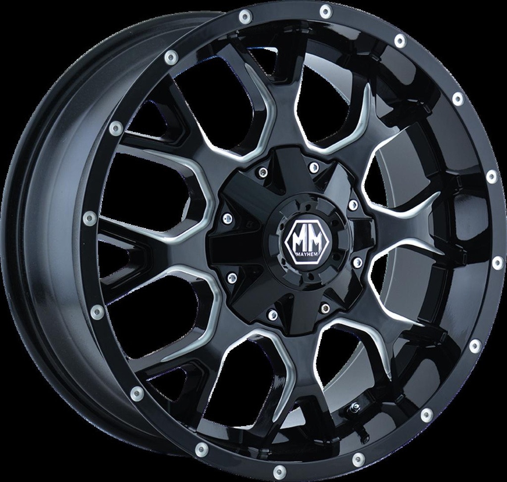 MAYHEM WARRIOR GLOSS BLACK / MILLED SPOKES 9x20 6/135-139.7 ET18 CB106