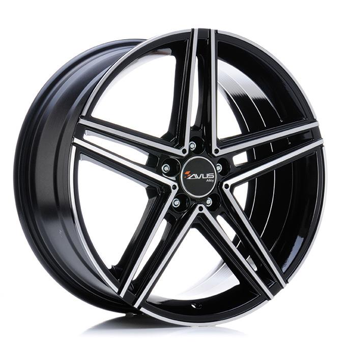 AVUS AC-515 BLACK POLISHED 7.5x17 5/112 ET36 CB66.6