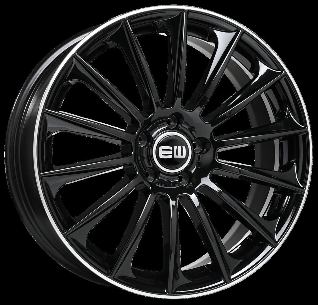 ELIT WHEELS EW02 BLACK / LIP POLISHED 9x18 5/112 ET50 CB66.5