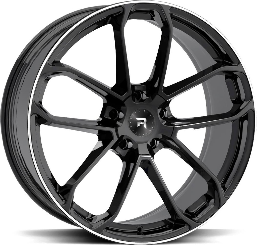 R-SERIES R14 BLACK POLISH 9.5x21 5/112 ET19 CB66.6