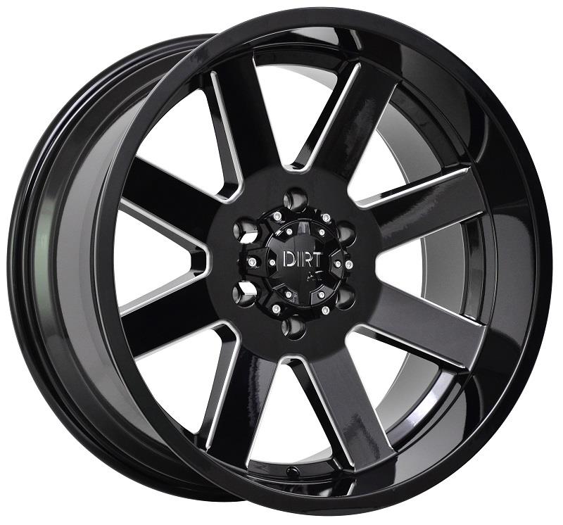 STATUSFÄLGAR D98 GLOSSBLACK MILLED 10x20 6/139.7 ET-18 CB106.1