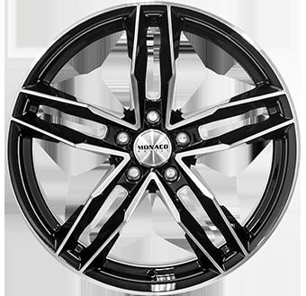 MONACO WHEELS RR8M GLOSS BLACK POLISHED 8x18 5/108 ET40 CB73.1