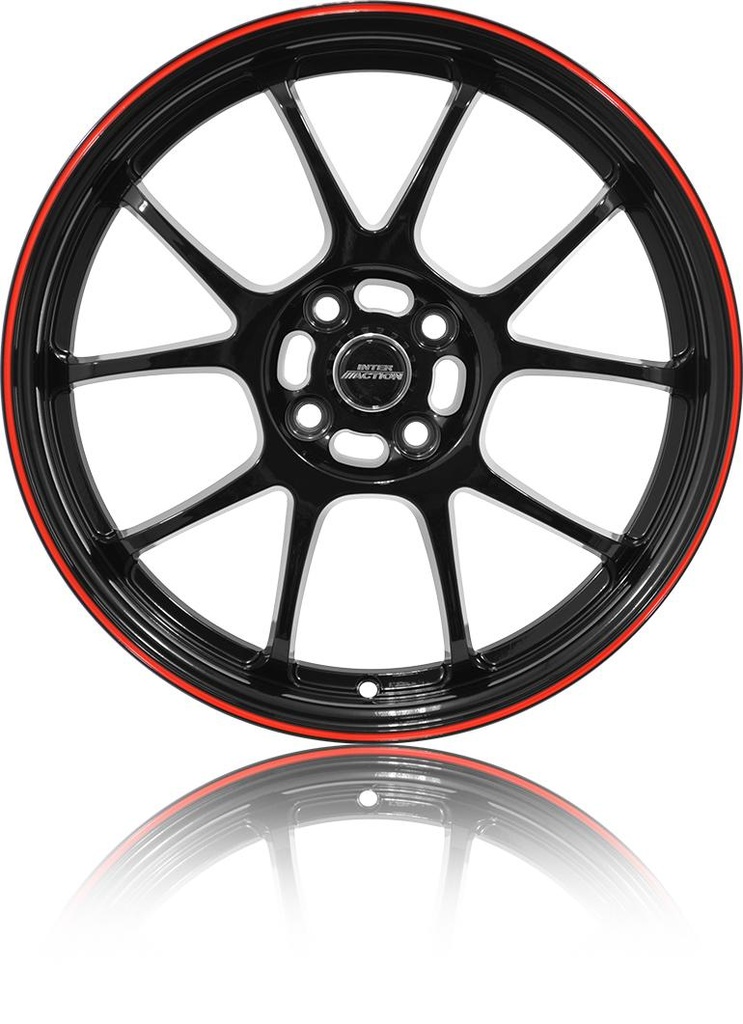 INTER ACTION PHOENIX GLOSS BLACK RED 6.5x15 4/108 ET25 CB65.1