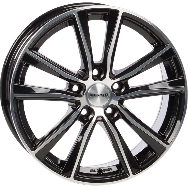 MONACO WHEELS MC6 GLOSS BLACK POLISHED 8x18 5/112 ET45 CB66.5