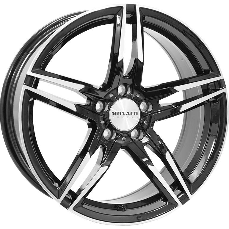 MONACO WHEELS GP1 GLOSS BLACK POLISHED 8x18 5/112 ET45 CB66.5