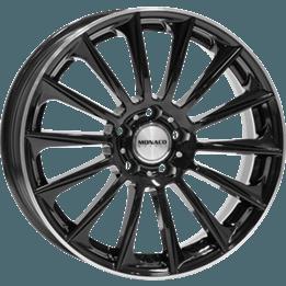 MONACO WHEELS MC9 GLOSS BLACK POLISHED LIP 8x18 5/112 ET45 CB66.6