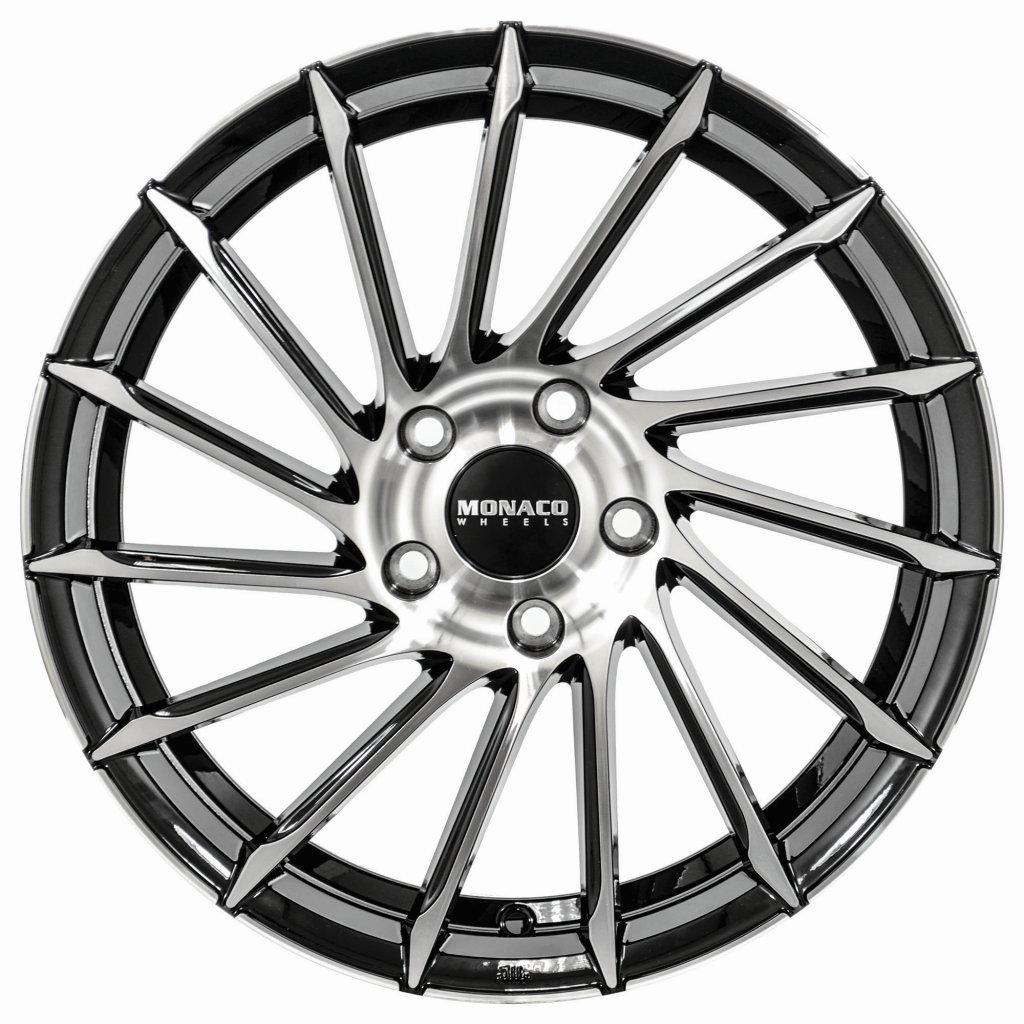 MONACO WHEELS TURBINE GLOSS BLACK POLISHED 8.5x19 5/112 ET35 CB66.5