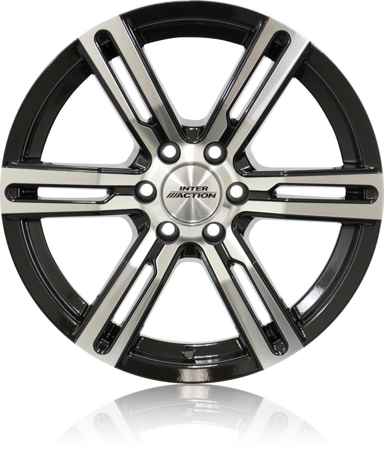 INTER ACTION KARGIN 6 GLOSS BLACK POLISHED 8x18 6/130 ET53 CB84.1