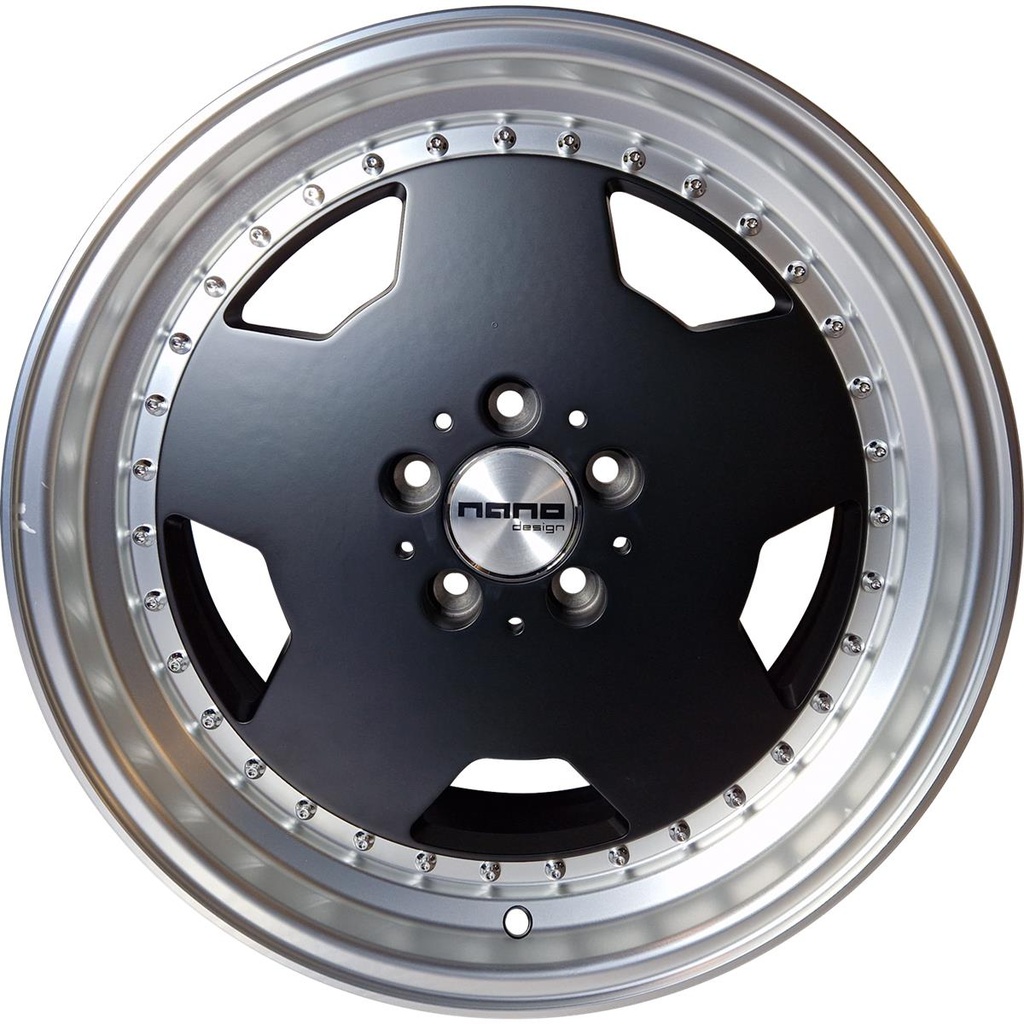 NANO 5852 MATTE BLACK MACHINED LIP 8x18 5/112 ET30 CB66.6