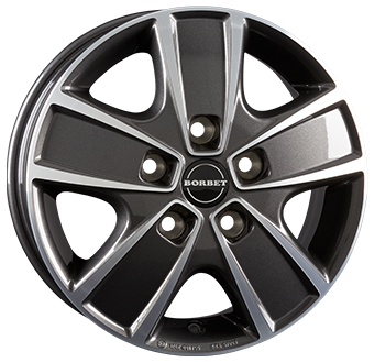 BORBET CWG ANTHRACITE DARK POLISHED 6x16 5/130 ET68 CB78.1