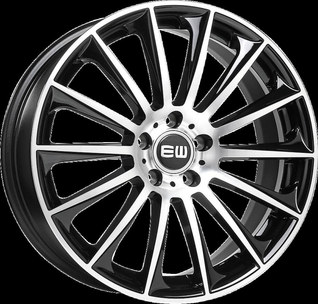 ELIT WHEELS EW02 BLACK / POLISHED 7.5x17 5/112 ET35 CB66.5