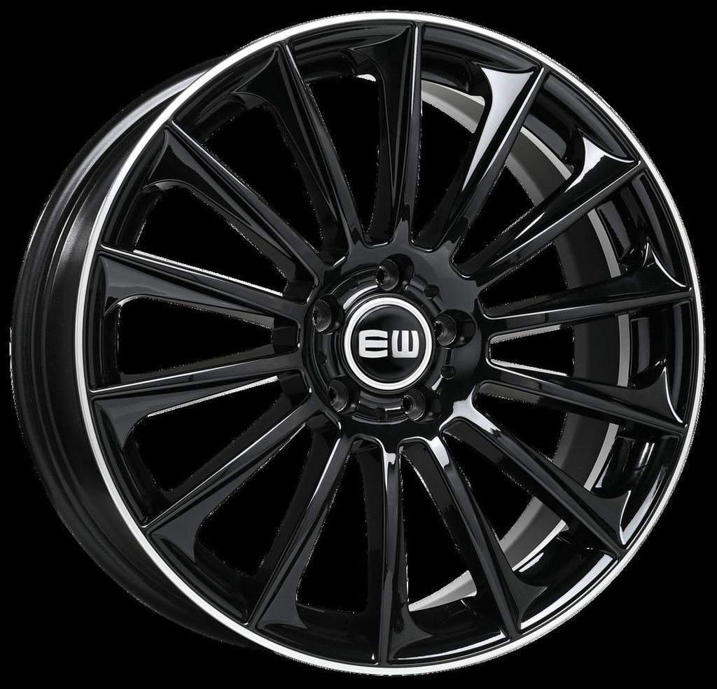 ELIT WHEELS EW02 BLACK / LIP POLISHED 7.5x17 5/112 ET45 CB66.5