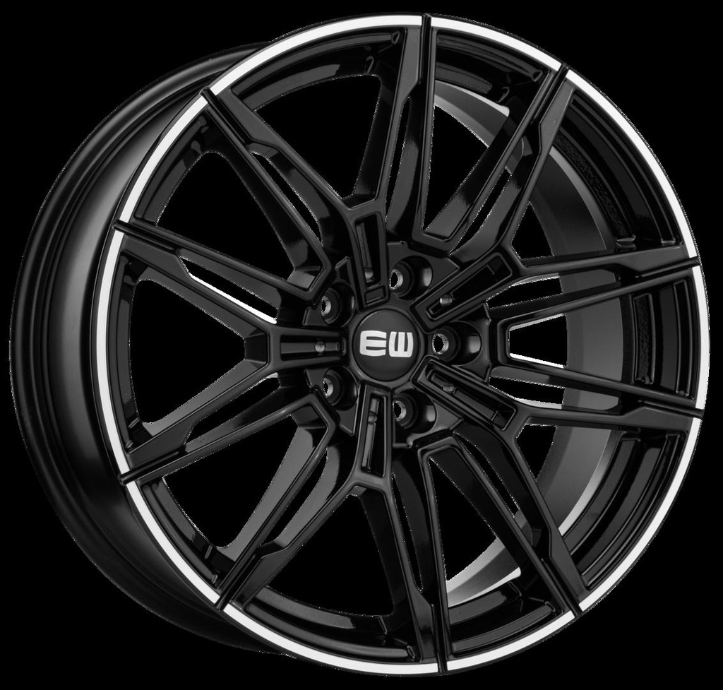 ELIT WHEELS EW18 BLACK / LIP POLISHED 8.5x19 5/112 ET30 CB66.6