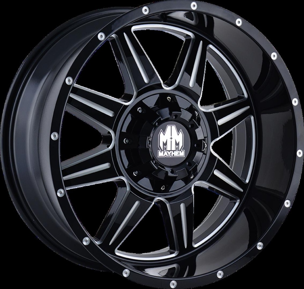 MAYHEM MONSTIR GLOSS BLACK / MILLED SPOKES 9x20 6/135-139.7 ET0 CB106