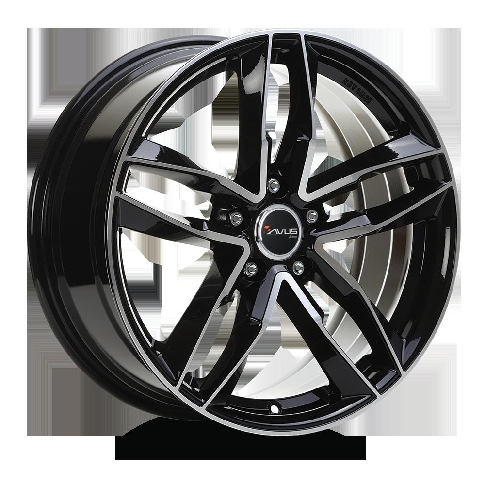 AVUS AF16 GLOSS BLACK POLISHED 8x18 5/112 ET45 CB66.4