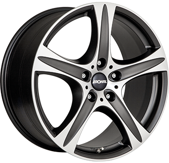 RONAL R55 SUV MATT BLACK FRONT CUT 7.5x17 5/120 ET55 CB65.1