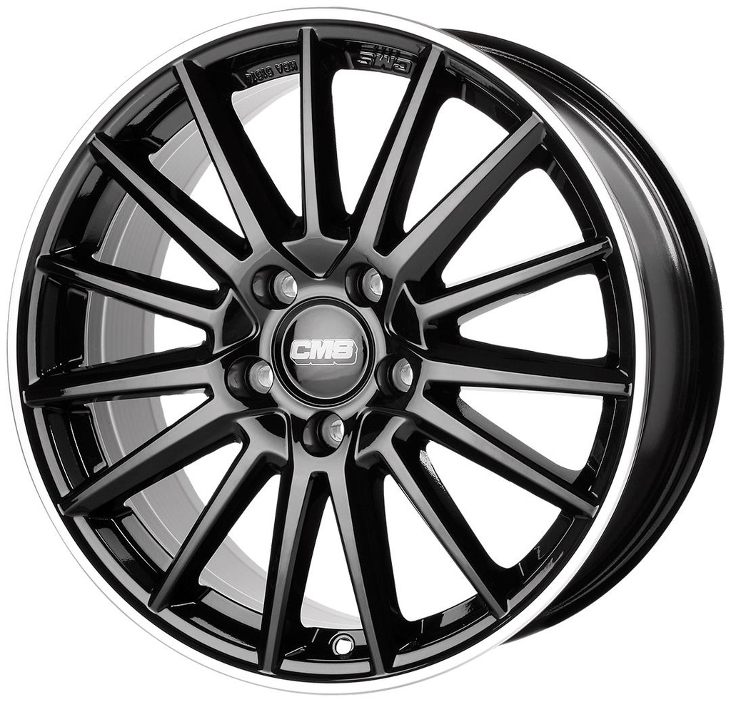 CMS C23 GLOSS BLACK POLISHED LIP 8x18 5/112 ET40 CB66.5