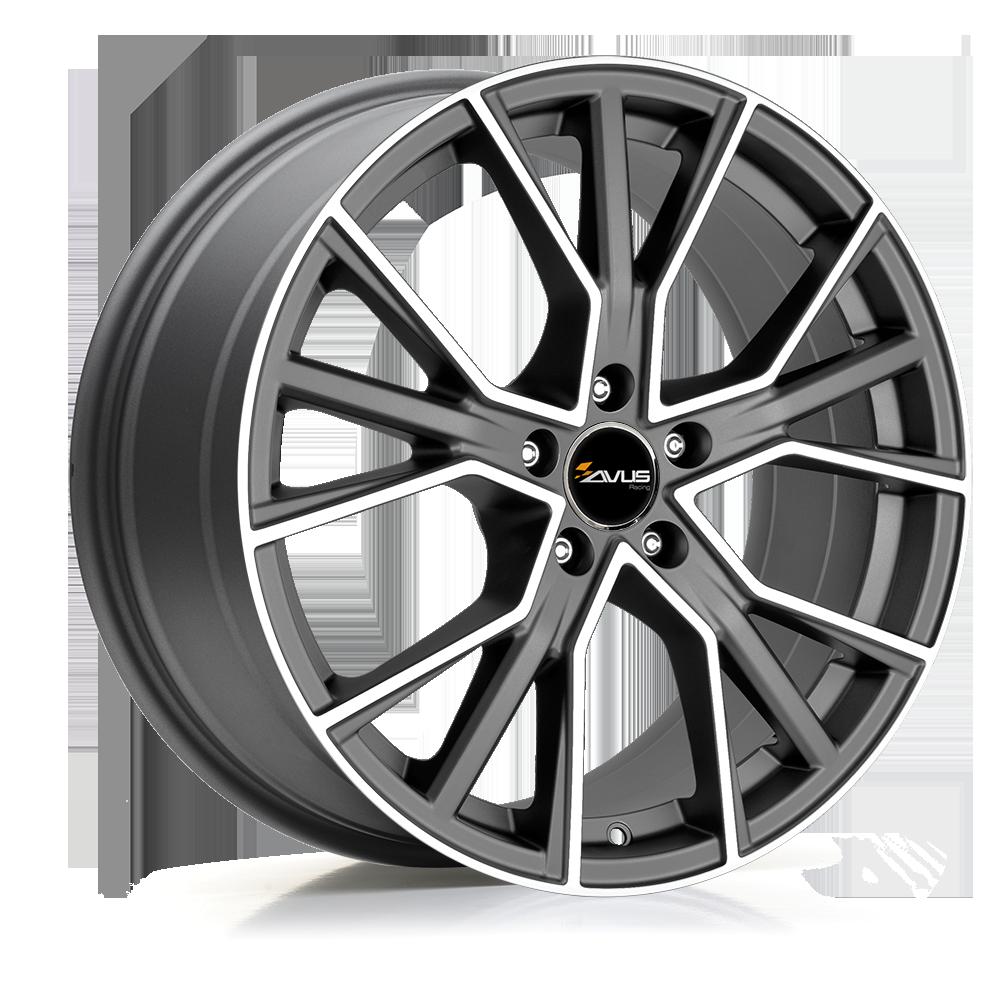 AVUS AF18 DULL ANTHRACITE POLISH 8.5x19 5/112 ET40 CB66.4