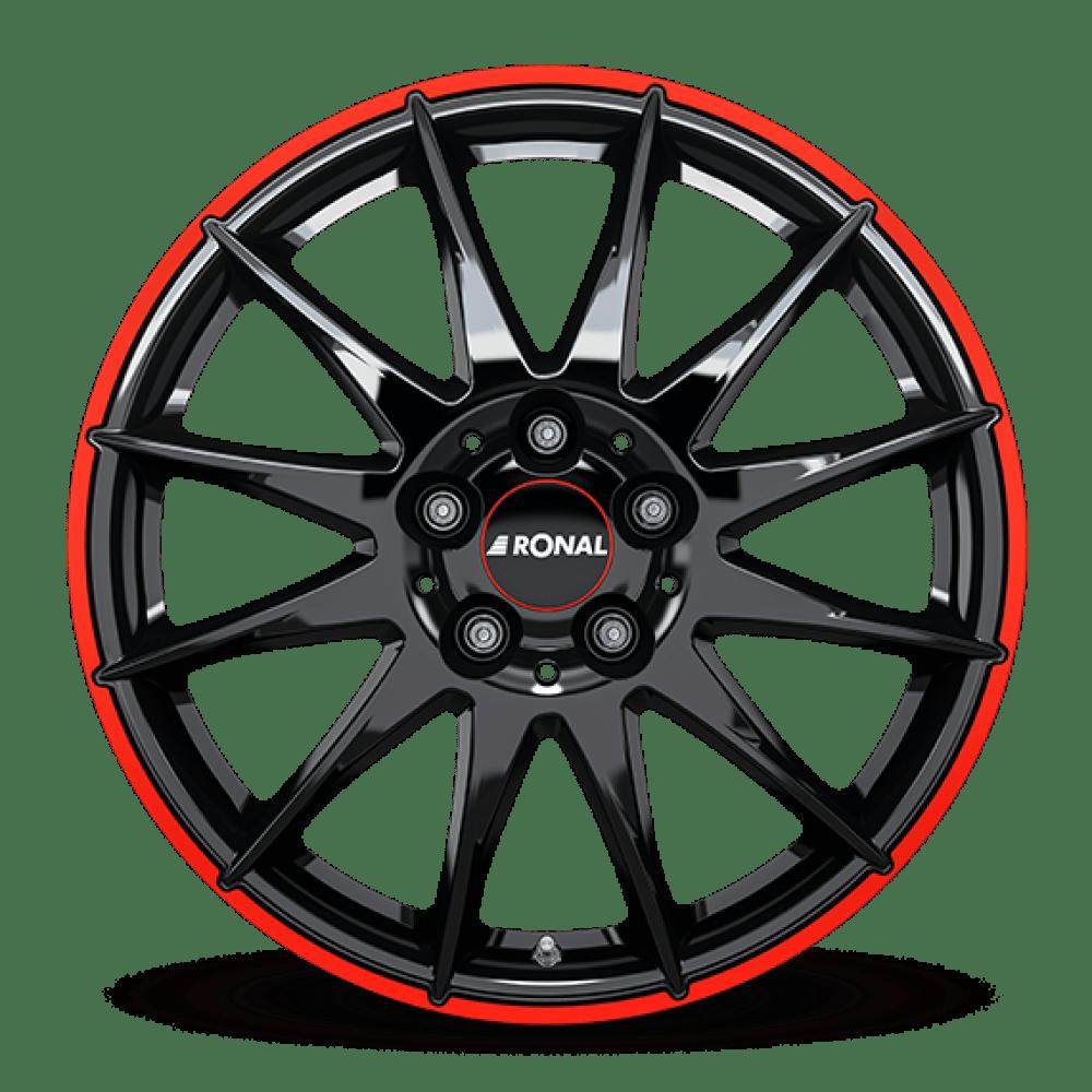 RONAL R54 GLOSS BLACK RED 7x16 5/100 ET38 CB68.1